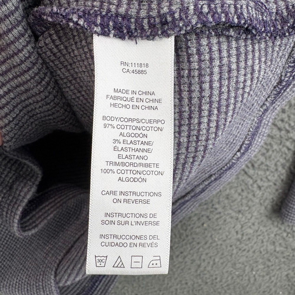 MICHAEL‎ KORS Mens Gray Striped Thermal Hoodie Pullover Long Sleeve Size XL - Picture 3 of 8